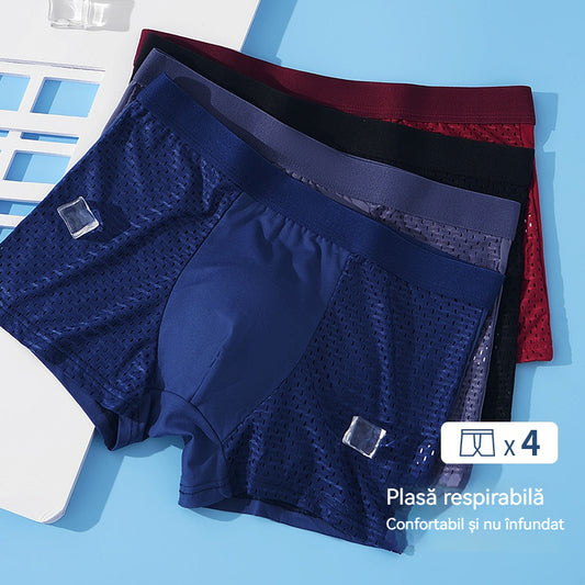 🔥【Cumpărați 2 și primiți 2 gratuit】Slip boxer pentru bărbați, confortabili și respirabili, din plasă