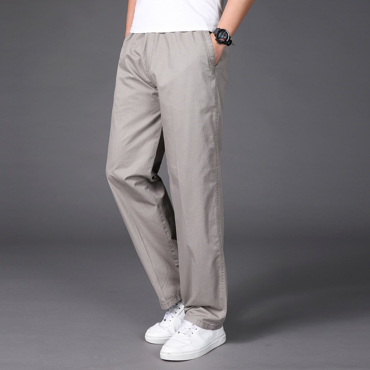 🔥👖【50% kedvezmény】【50-130KG】2025 Új Férfi Lezser Egyenes Nadrág Plus Méretben