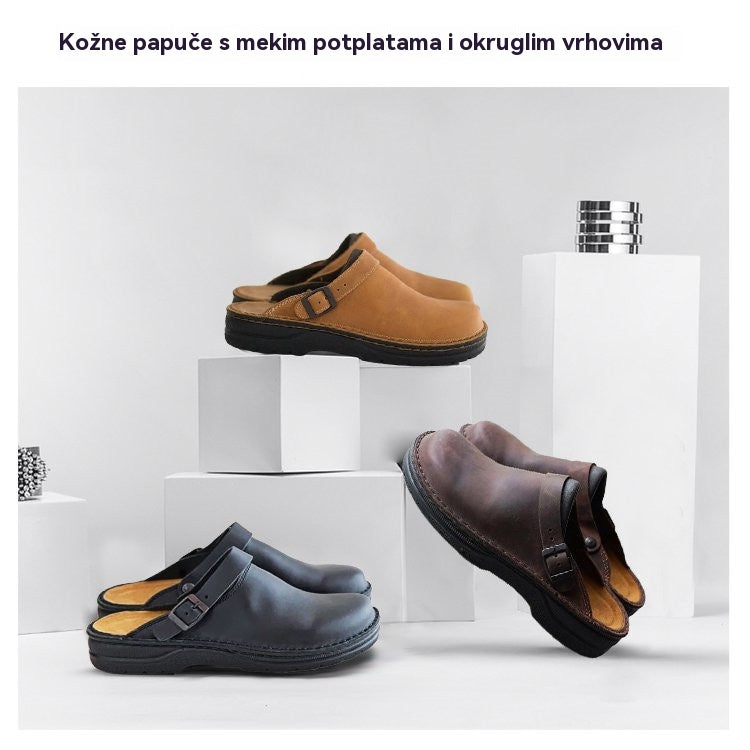 👞Plaćanje pouzećem✅【38-48】Papuče od prirodne kože, mekani potplat, vrlo udobne za nošenje ✅️unisex ✅️2 artikla za 70% popusta