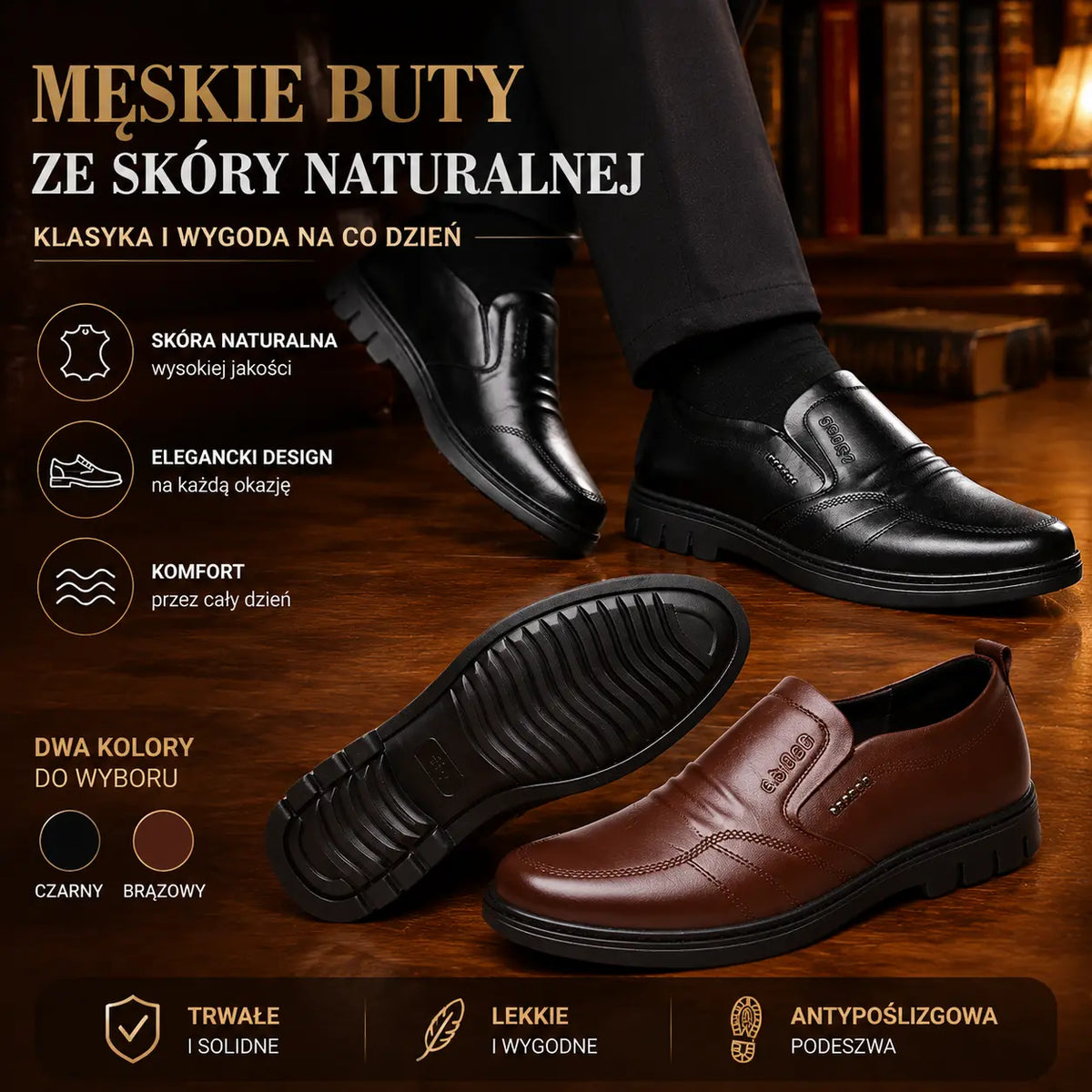 🔥【39-44】--1 para 129  zł.👞Męskie buty biznesowe, wykonane z oryginalnej skóry, z wygodną miękką podeszwą, odpowiednie na wiele okazji.