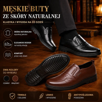 🔥【39-44】--1 para 129  zł.👞Męskie buty biznesowe, wykonane z oryginalnej skóry, z wygodną miękką podeszwą, odpowiednie na wiele okazji.