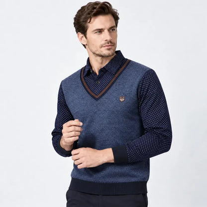 【M-4XL】 Nowa męska koszula dzianinowa z efektem aksamitu – na jesień/zimę