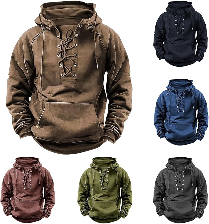 💥【50 % popust】【S-3XL】Nova moška retro jopa z vrvico in več žepi, ohlapna jopa za večje velikosti