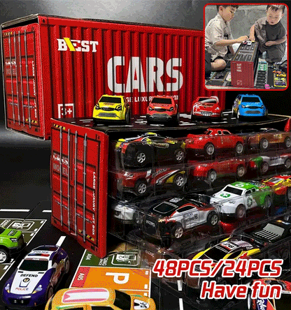 【50% taniej】🎁48 odczepianych miniaturowych autek z wbudowanym garażem