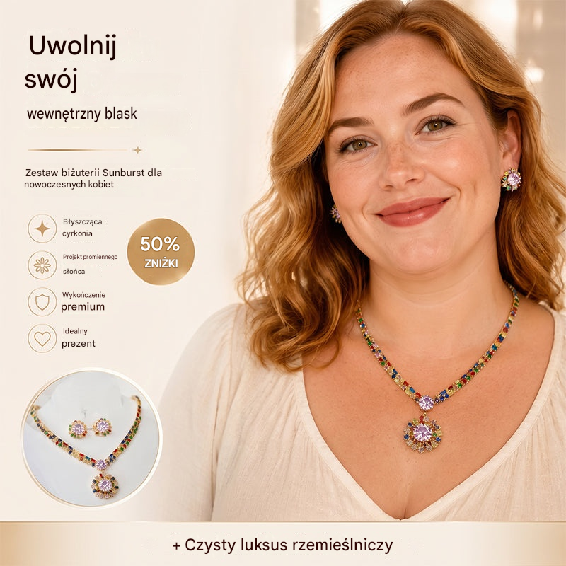 💎 ✨ Lśniący komplet naszyjnika i kolczyków z cyrkonii sześciennych: ponadczasowa elegancja, idealny prezent, idealny na śluby, przyjęcia lub jako luksusowy dodatek na co dzień 💍
