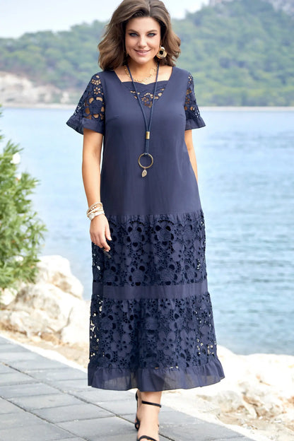 🔥Top hit 2026 Akcia【S–5XL】 Nové módne elegantné šaty s dutou čipkou, ležérne a všestranné