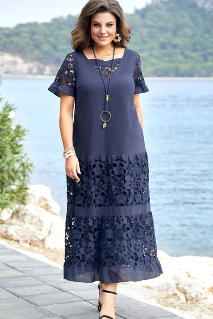🔥Top hit 2026 Akcia【S–5XL】 Nové módne elegantné šaty s dutou čipkou, ležérne a všestranné