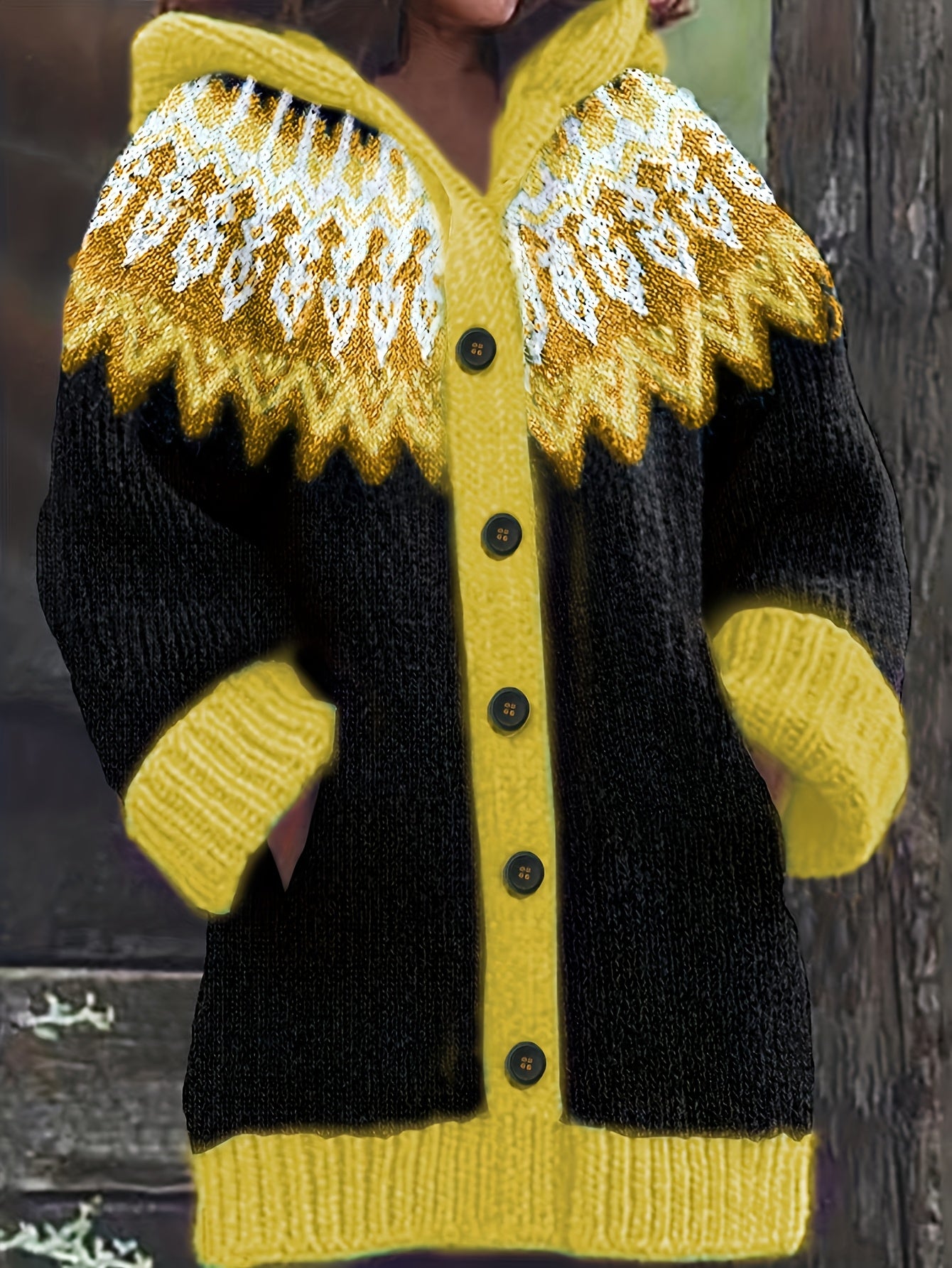 【50 % popust】【S~5XL】✨Elegantna, barvita retro jakna s kapuco