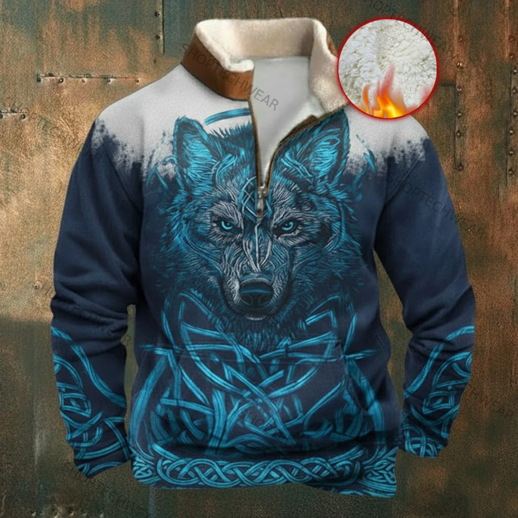 🔥 【S-5XL】Nová stylová podzimní/zimní mikina, teplá fleecová podšívka, měkký kožešinový límec, módní potisk.