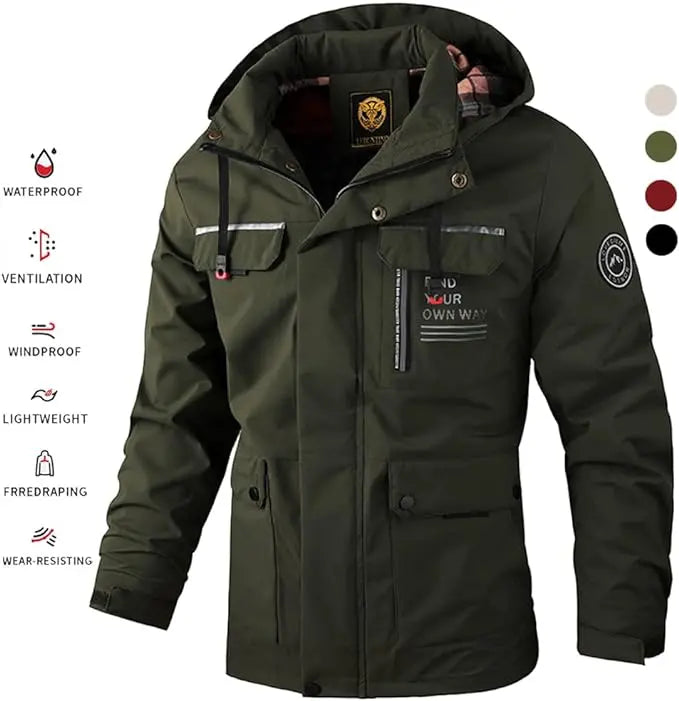 🔥✨【M-6XL】Nova jesensko-zimska modna moška debela topla vetrovno-vodoodporna jakna za leto 2025