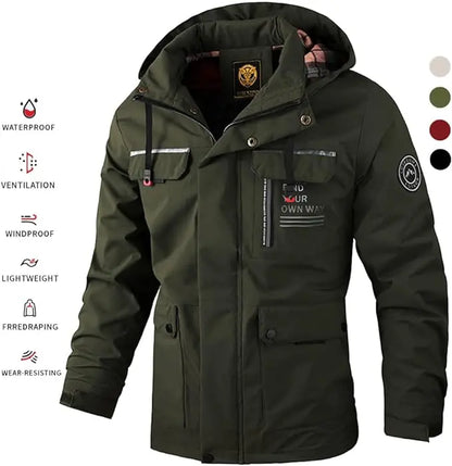 🔥✨【M-6XL】Nova jesensko-zimska modna moška debela topla vetrovno-vodoodporna jakna za leto 2025