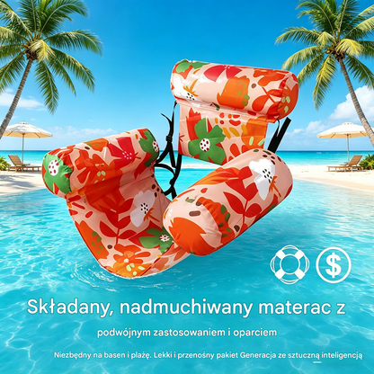 💦📢Dmuchany materac do basenu, składany, dwustronny fotel do wodnej rozrywki