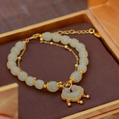 ✨【Kup jeden, a drugi dostaniesz gratis】Nowa bransoletka z jadeitu Hetian ze złota 14k