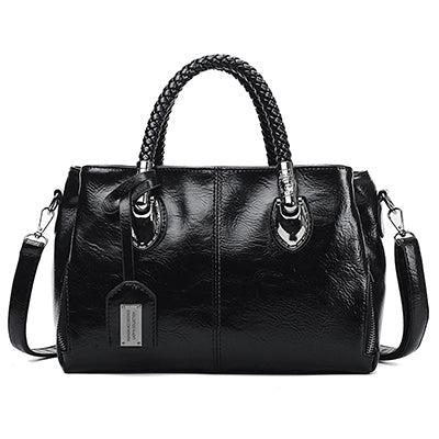 👜【50% отстъпка】Винтидж дамска чанта от кожа Boston, мека кожена чанта, може да се носи на едно рамо