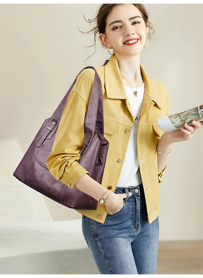 💥👜【50% отстъпка】💥2025 нова дамска висококачествена ретро чанта за рамо с голям капацитет, модерна мека кожа, текстура онлайн💖