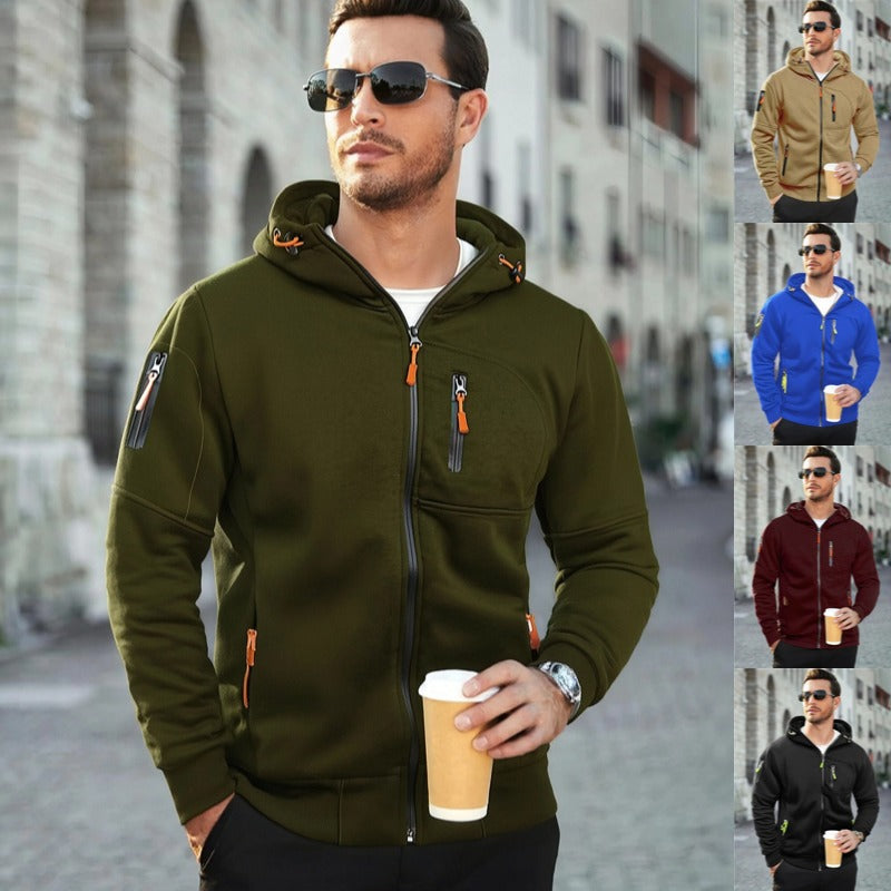 🔥💪🏻【50% sleva】【45-100 kg】Nová pánská sportovní fitness bunda, kardigan s kapucí na zip z roku 2026