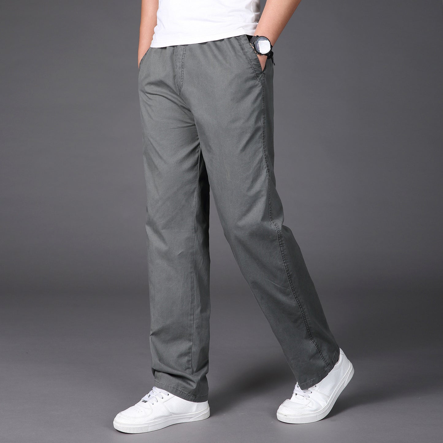 🔥👖【50% kedvezmény】【50-130KG】2025 Új Férfi Lezser Egyenes Nadrág Plus Méretben