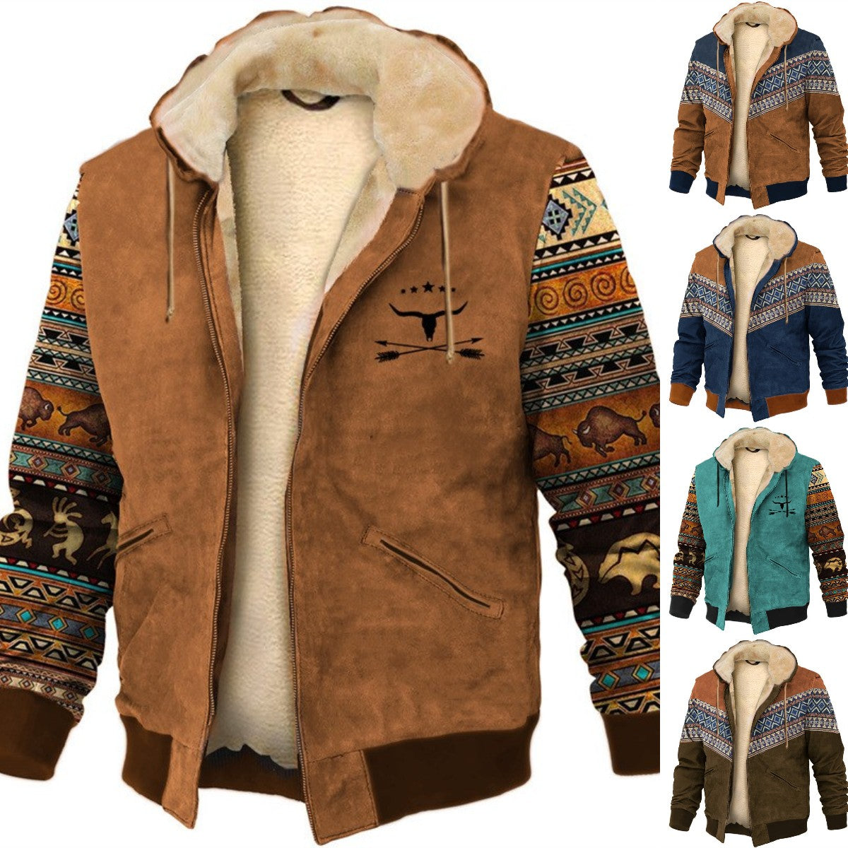 【S-4XL】🔥Pánský ležérní podzim a zima plus tlustý sametový kabát a teplá mikina z jehněčí vlny