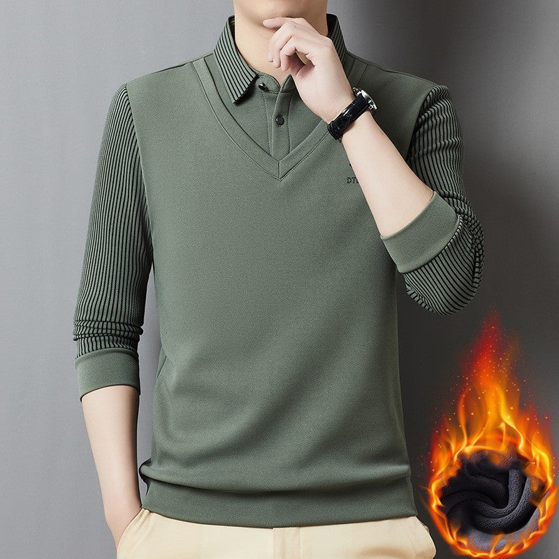 🔥【50%OFF】🔥🔥（M-4XL）Moška vrhunska dvodelna topla majica iz kašmirja vse v enem