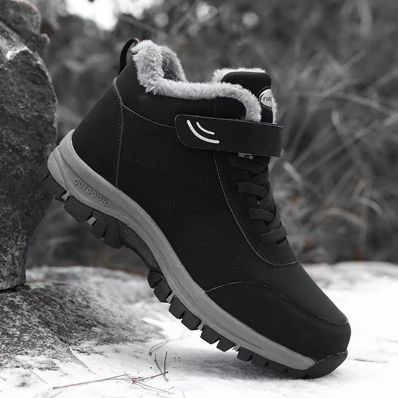【39 – 44】【Oferta especial】Calzado de terciopelo para hombre (otoño e invierno), con puntera redondeada y forro de algodón