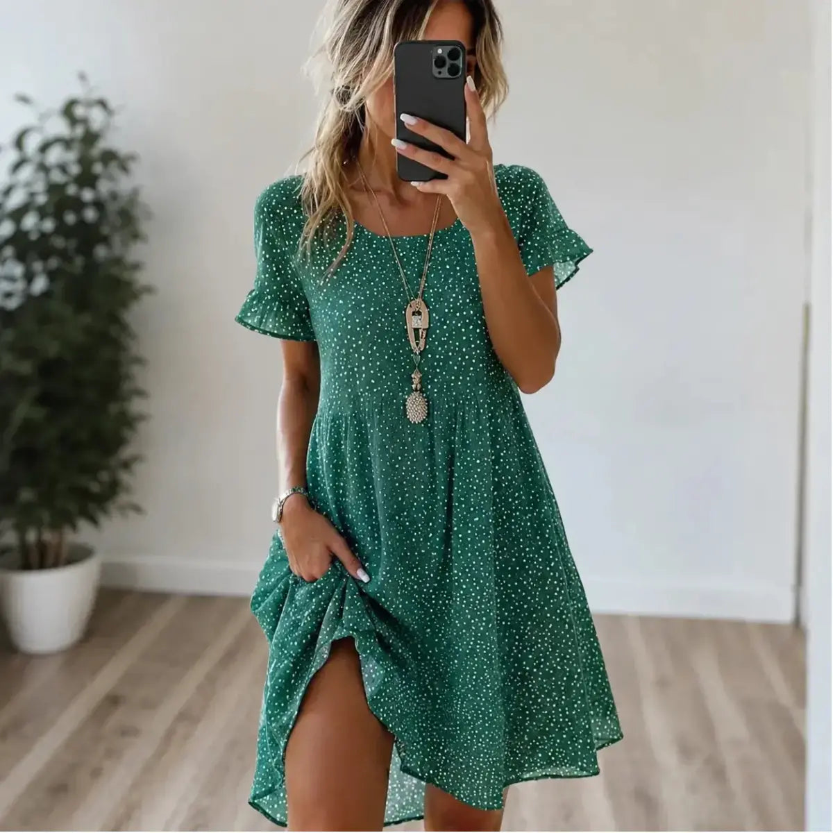 【S-3XL】👗2025 Nova obleka z okroglim vratom