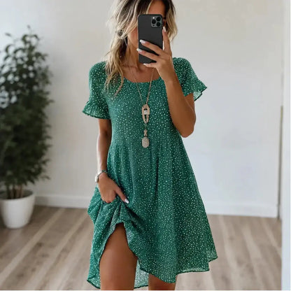 【S-3XL】👗2025 Nova obleka z okroglim vratom
