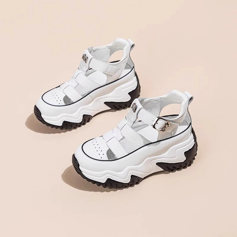🔥【Размери 35-40】👡2026 Нови дамски удобни сандали на платформа с издълбана горна част