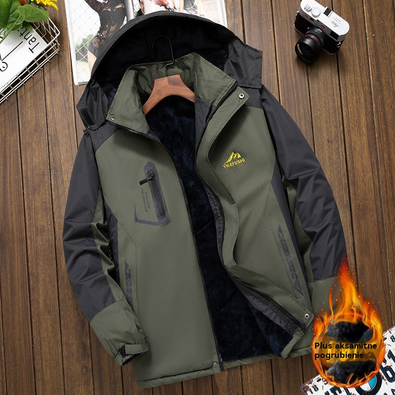 ❄️🧥【2XL-6XL】Moški zimski plašč, podložen s flisom, debel, odporen proti vetru, dežju in topel.