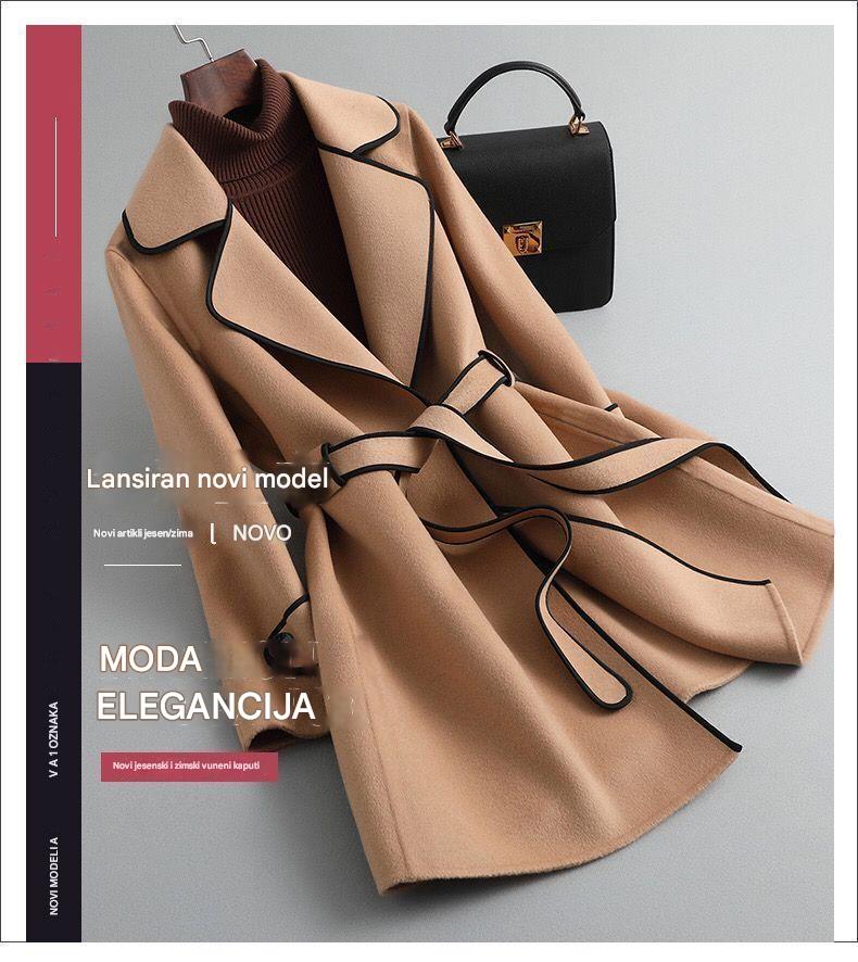 🔥🧥👩【40% POPUST】【M-4XL】Nova jesensko-zimska kolekcija 2025, ženska korejska srednje dolga dvostranska kašmirska jakna/plašč