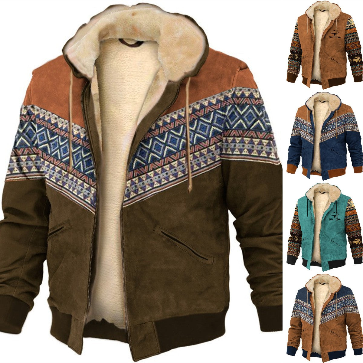 【S-4XL】🔥Pánský ležérní podzim a zima plus tlustý sametový kabát a teplá mikina z jehněčí vlny