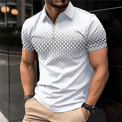 👕【S-5XL】Мъжка тениска с поло яка за лятото, подходяща за ежедневно носене, ласкае фигурата и подчертава линията на раменете и пропорциите.