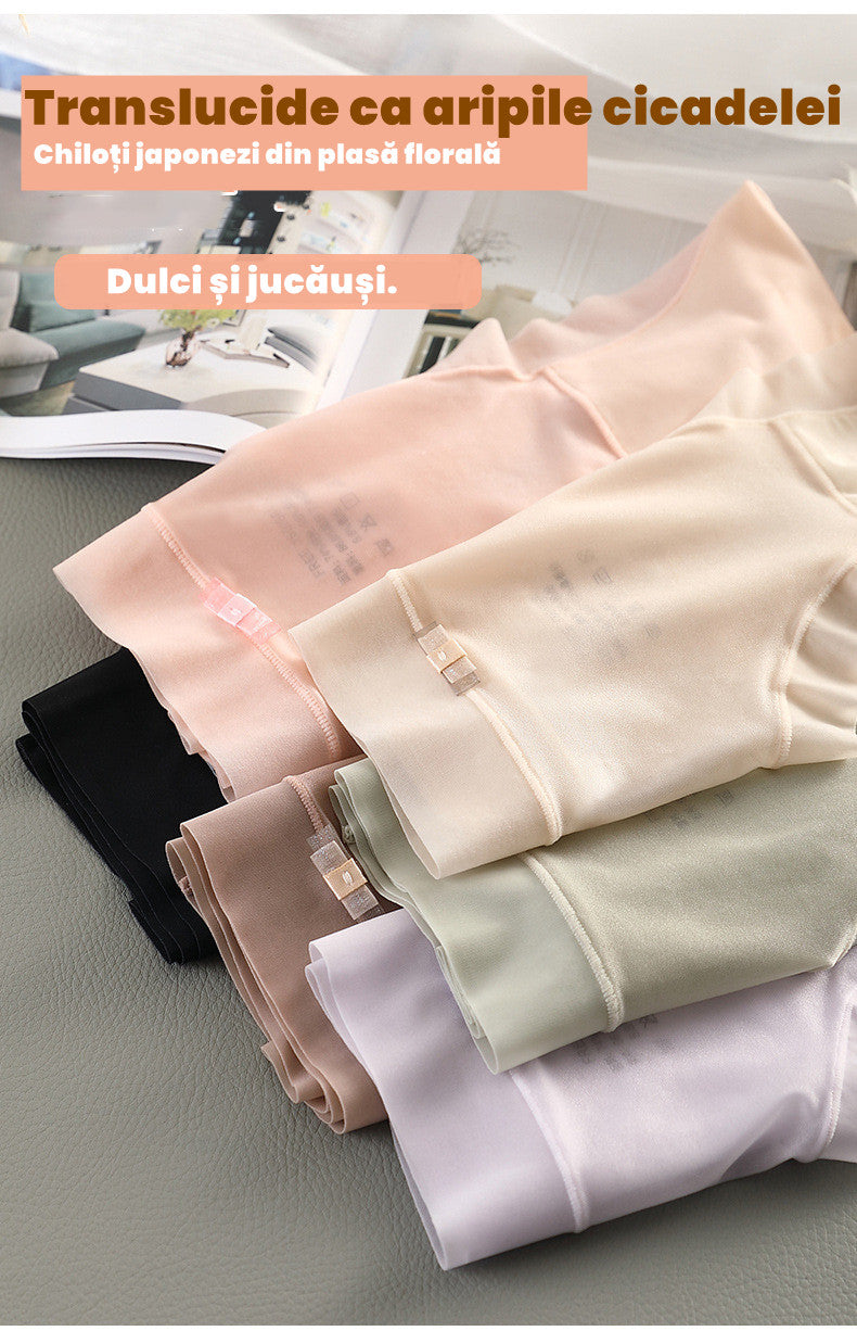 🩲Promocja nowości 【6 sztuk】Damskie majtki z lodowego jedwabiu z wysokim stanem