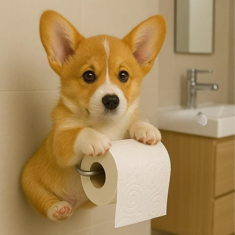 🐕🐕【50% kedvezmény】Aranyos kiskutya témájú WC-papírtartó