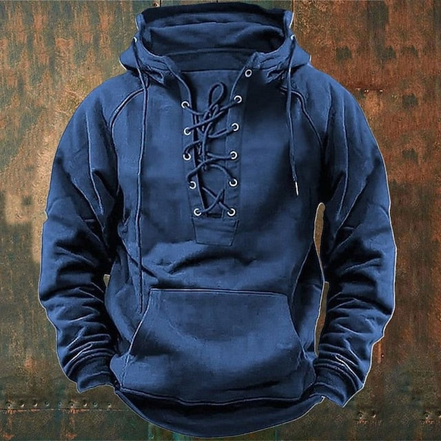 💥【50 % popust】【S-3XL】Nova moška retro jopa z vrvico in več žepi, ohlapna jopa za večje velikosti