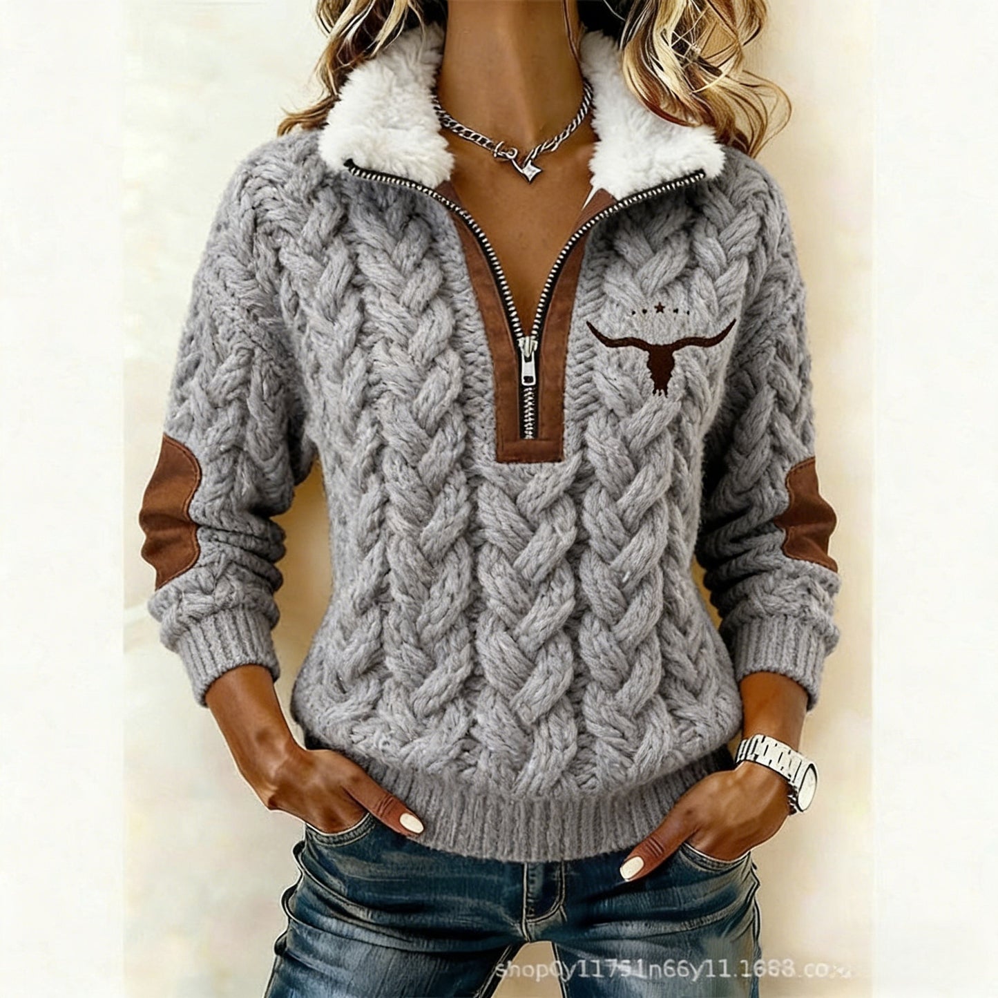 Časově omezené překvapení: sleva 50 %!🔥🔥 Mikina s dlouhým rukávem a potiskem a chlupatým kardiganem