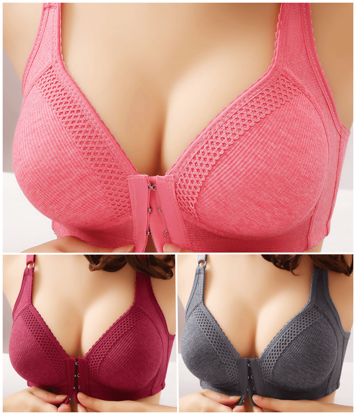 🌺 【3-balenie】👙 Kvalitná bezšvová push-up podprsenka, módna, sexi, protišmyková