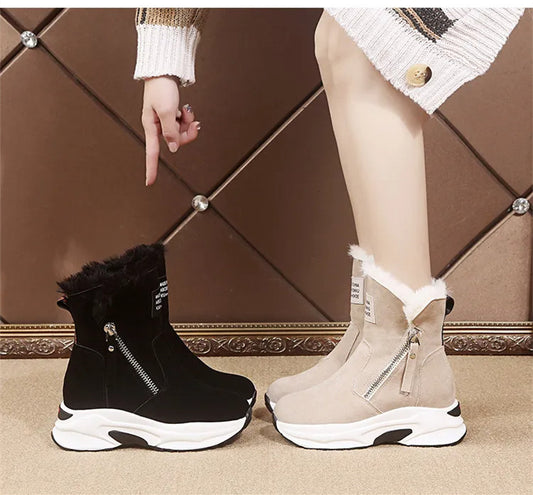 🔥Žhavý výprodej-50% sleva👢【35-40】Nové teplé sněhule s tlustou podrážkou na podzim a zimu