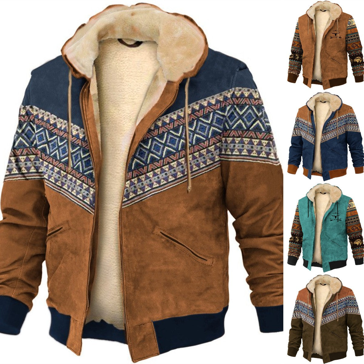 【S-4XL】🔥Moški prosti čas za jesen in zimo, debel žameten plašč in topla jopa iz jagnječje volne