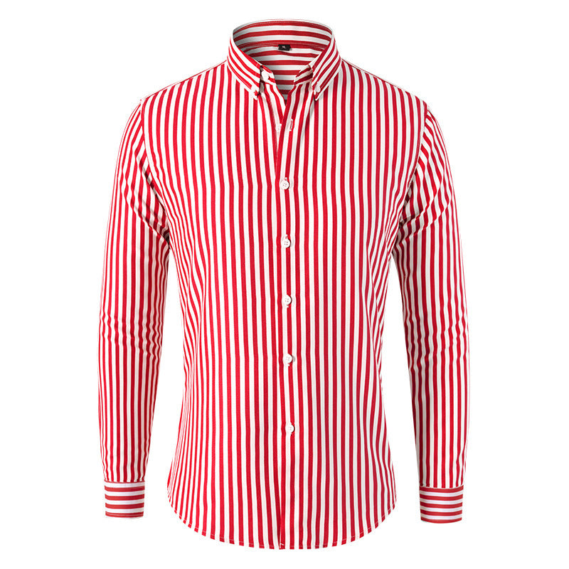 🔥👕【M-5XL】Мъжка бизнес риза с дълъг ръкав на райета 2026