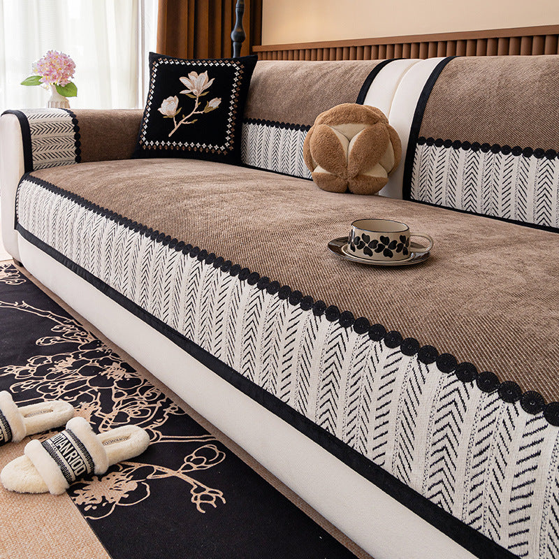 🏠🏠【50% ОТСТЪПКА！！！！】2025, нова висококачествена възглавница за диван в античен стил, целогодишен вариант, фиксирана неплъзгаща се покривка