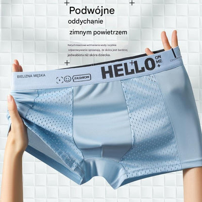 【Kupite 3, dobite 3 gratis】🔵Moške zračne boksarice iz ledeno svilene mreže