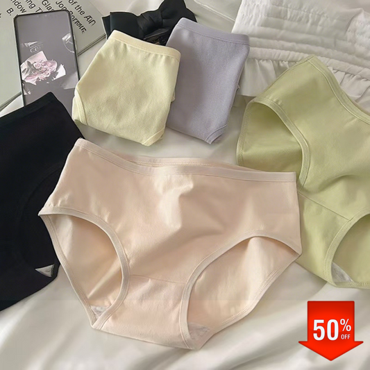 💖💖 Sleva 50 % - [Sada 6 kusů] Jednobarevné, jednoduché, prodyšné a pohodlné dámské spodní prádlo[35-80KG]