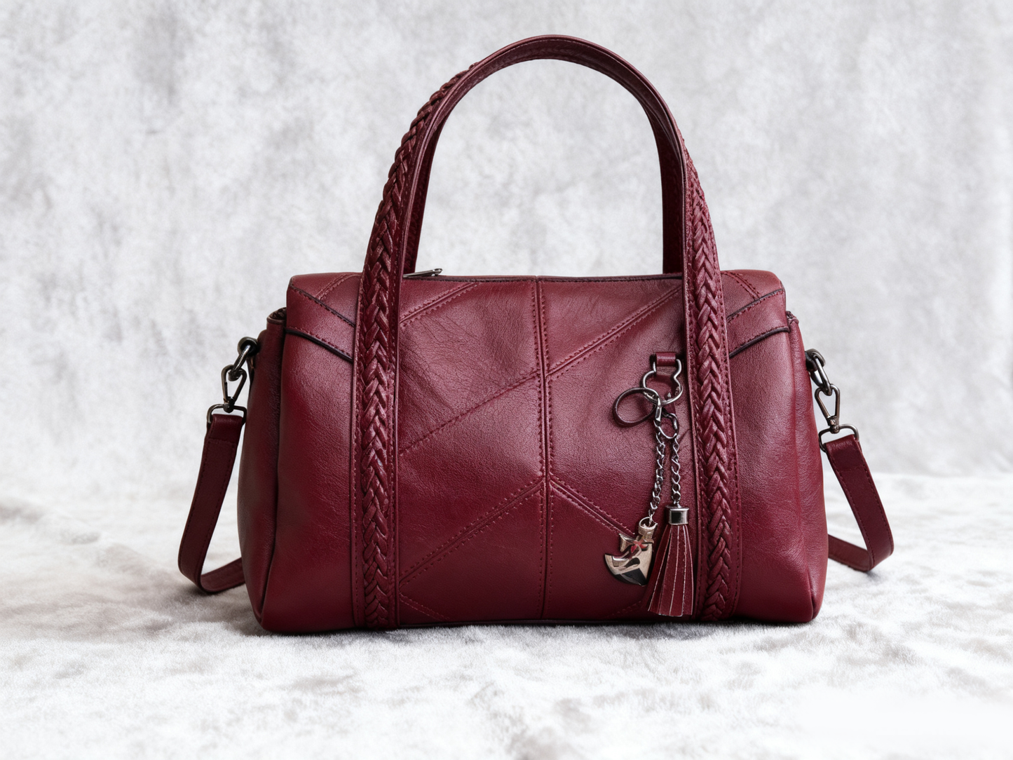 👜💟【50% ZNIŻKI】Torba z miękkiej skóry, torebka, duża pojemność, trzy przegrody, wodoodporna i odporna na zarysowania