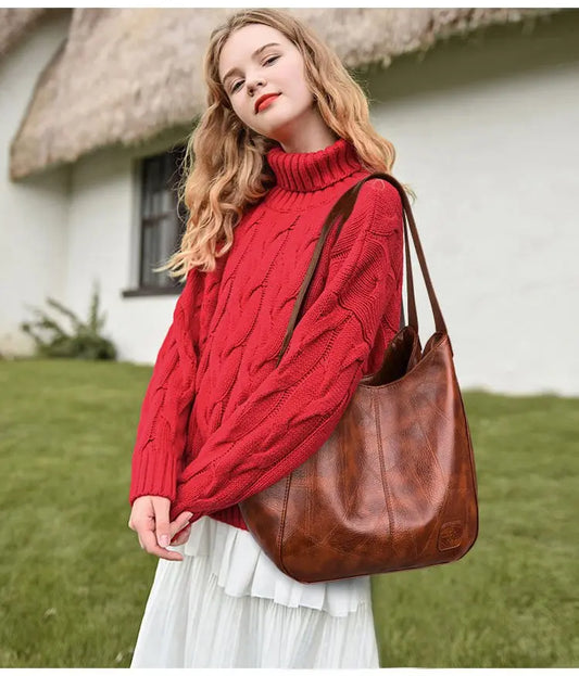 💖👜💖Új, nagy kapacitású válltáska puha bőrből - sokoldalú, divatos női kézitáska