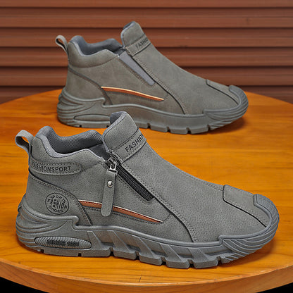 🔥【39-44】Нови мъжки модерни ежедневни обувки от 2025 г. с цип, неплъзгащи се и издръжливи, подходящи за работа, дейности на открито и защита
