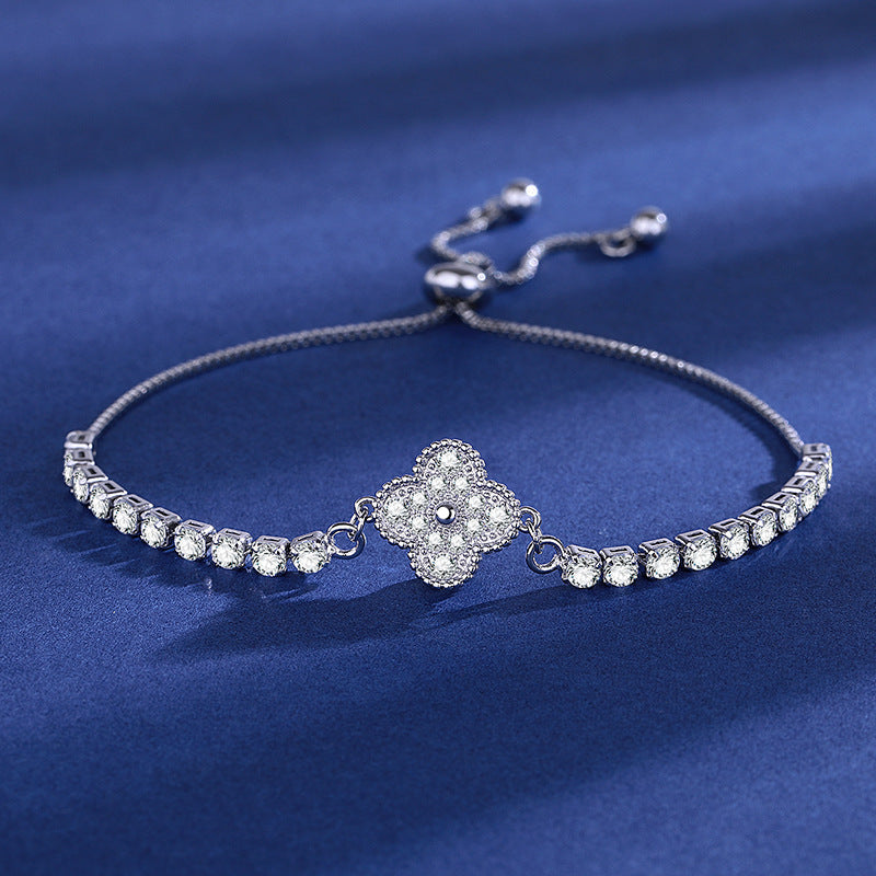 😀👉【Kupite 1, dobite 1 gratis】Nova in elegantna zapestnica iz srebra 925, vdelana z diamanti in okrasnimi kamni.