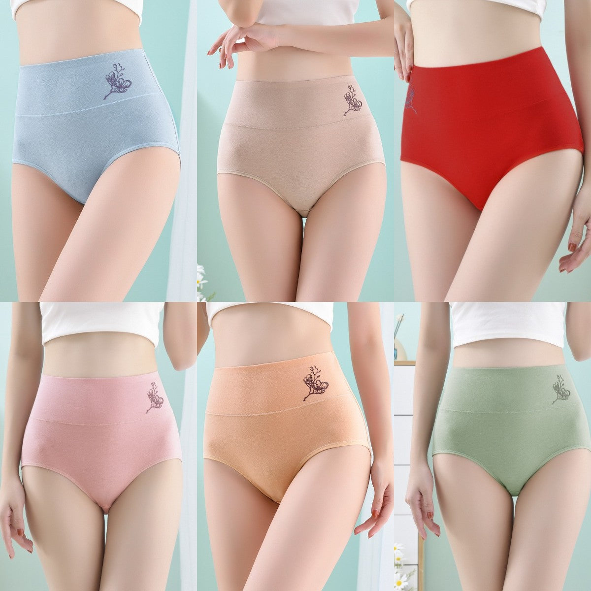 💖 50% reducere - 【Cumpărați 3, primiți 3 gratuit】Bumbac pur de înaltă talie mare de bumbac plus dimensiunea de ridicare a șoldului chiloți de ridicare【40-100KG】