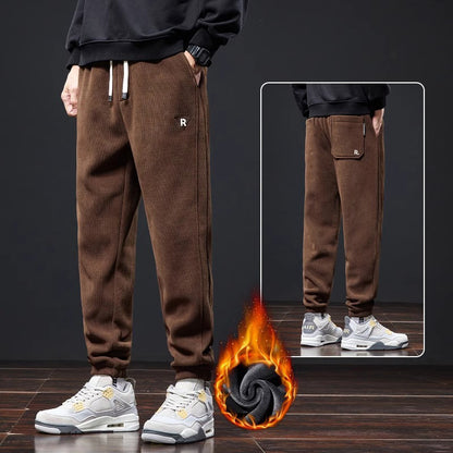 🔥【50% отстъпка】🔥【M-5XL】🖤Нови зимни панталони за мъже, плюс кадифе и дебел кордура, топли и ежедневни мъжки панталони
