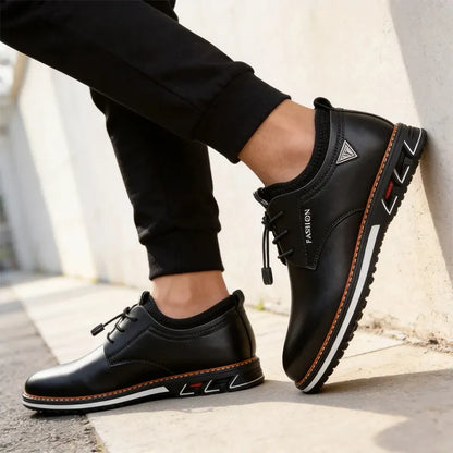 Oferta ograniczona czasowo🔥【rozmiary 38-48】Męskie biznesowe casualowe skórzane buty z okrągłym noskiem