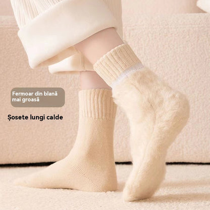 🔥【Reducere de 50%】🧦Șosete groase și călduroase din lână pentru iarnă, super groase și călduroase, elastice, mărimea 35-42
